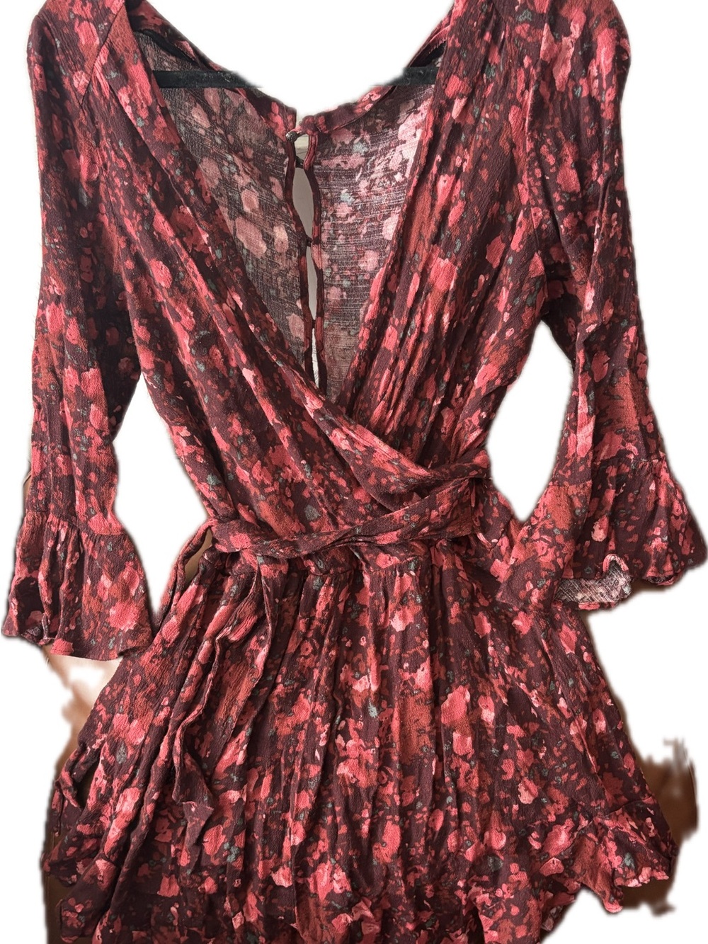 Free People 'All the right Ruffles' Floral romper. Size Small